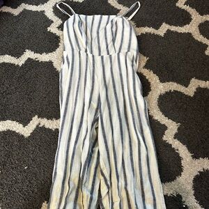 Old Navy Striped Jumpsuit in Blue and White